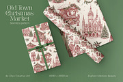 Vintage Christmas Toile Pattern, a Pattern Graphic by Olya Creative (Thumbnail 4 of 10)