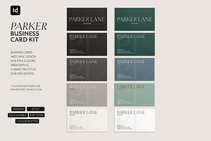 Parker Business Card Template, a Business Card Template by Franklin Lane
