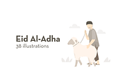Faceless Eid Al-Adha Illustrations, a Seasonal Illustration by Berkah Studio (Thumbnail 1 of 9)