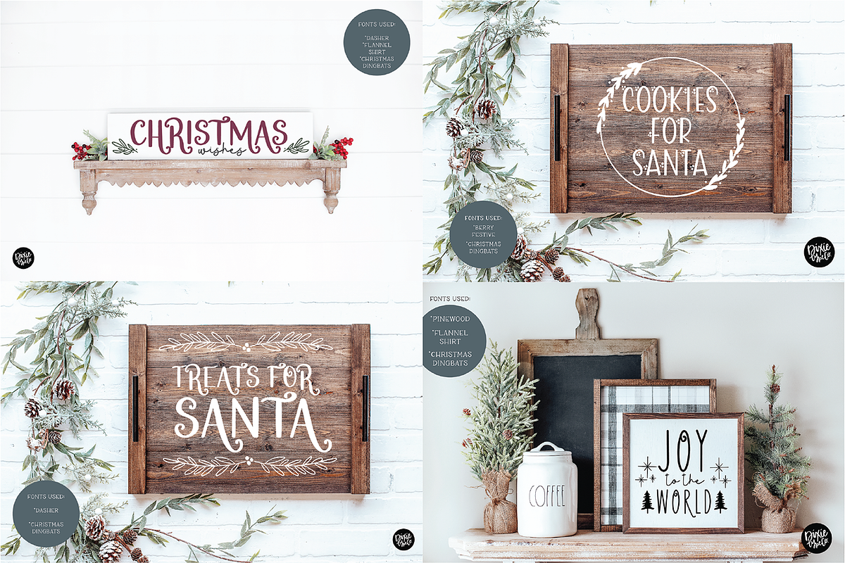 FARMHOUSE CHRISTMAS DINGBATS Font, a Symbol Font by Blush Font Co. (Photo 2 of 6)