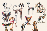 QUIRKY DOG GANG CLIPART PACK, an Animal Illustration by Daring Digies (Thumbnail 3 of 5)