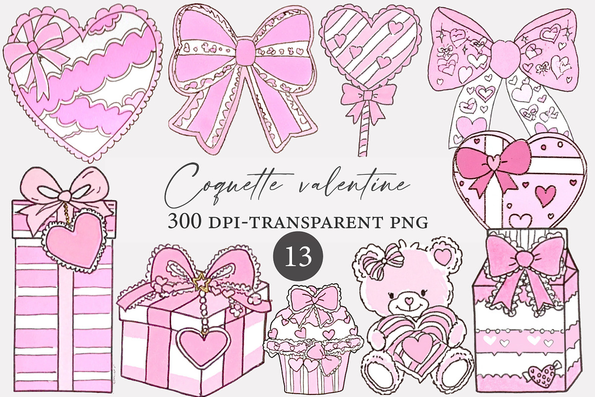 Coquette valentine clipart, an Illustration by Designworld (Photo 1 of 4)