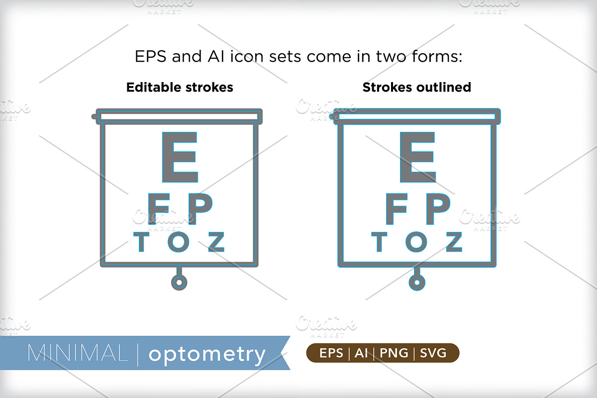 Minimal optometry icons, an Outline Icon by Picture Window (Photo 5 of 5)
