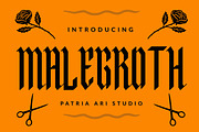 Malegroth - Tall Blackletter Fonts, a Blackletter Font by Patria Ari (P4tcreativa) (Thumbnail 1 of 10)