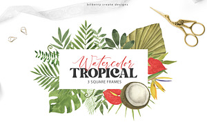 Watercolor Tropical Art Set