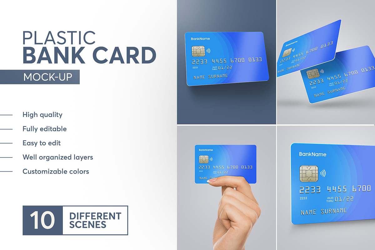 Realistic Credit/Debit Card Mockup, a Print Template by Propex (Photo 1 of 11)