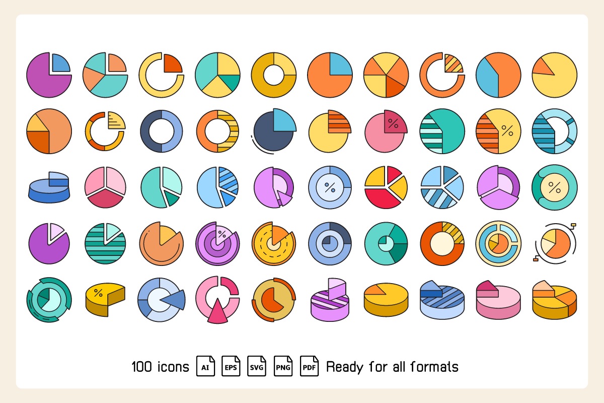 Data Graph Bar Chart Pie Chart Icons, a Finance Illustration by Designfour (Photo 2 of 6)