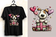 Whimsical Valentine Dog Clipart Bun, an Illustration by SVGArt (Thumbnail 2 of 8)