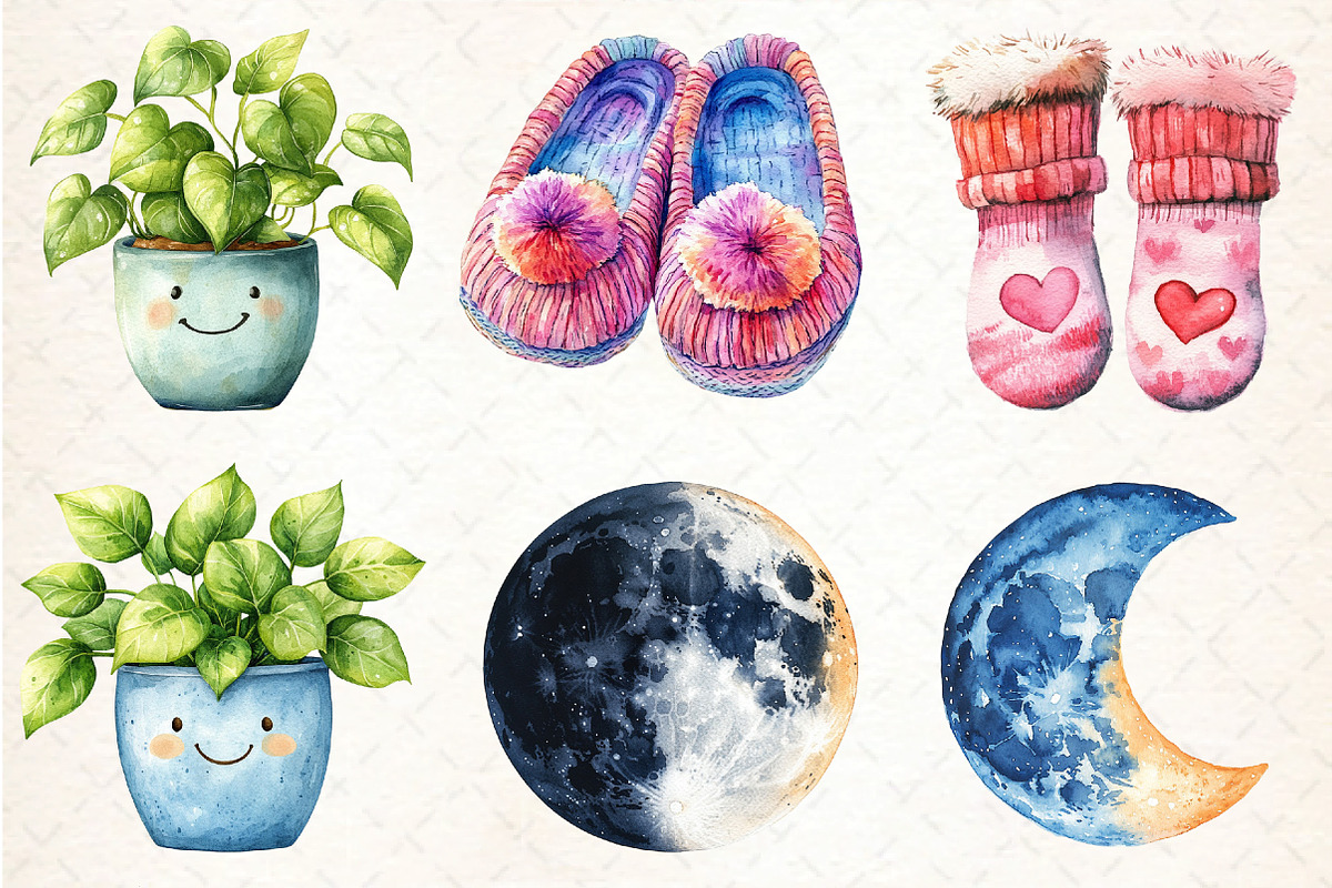 Watercolor Self Care Clipart Bundle, an Illustration by DreamCafeArt (Photo 3 of 5)