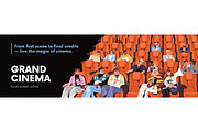 People watch movie in cinema banner, a Person Illustration by PaperTrident (Thumbnail 2 of 4)