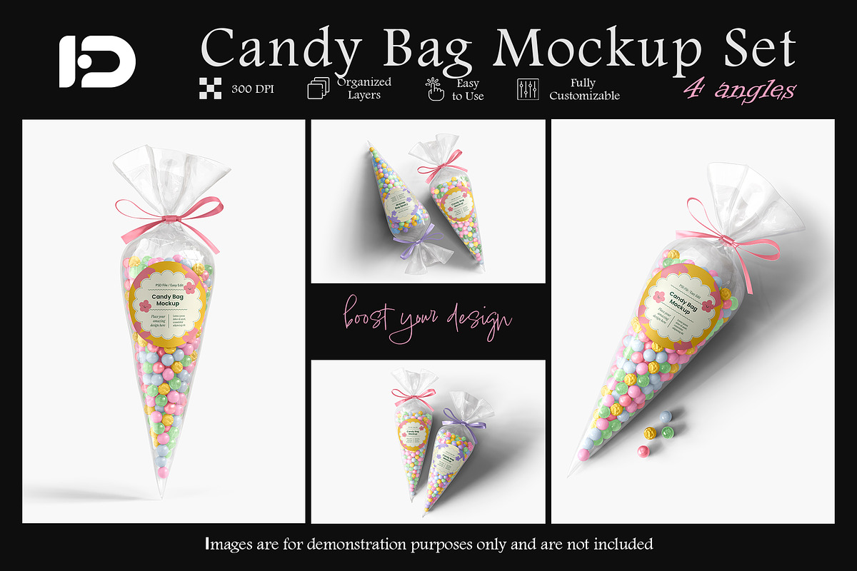Candy Bag Mockup Set, a Packaging Mockup by ForgeDesign (Photo 1 of 6)