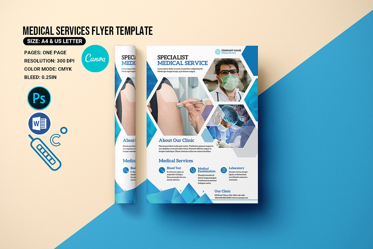 Medical Clinic Service Flyer, a Flyer Template by retrographix (Photo 1 of 4)