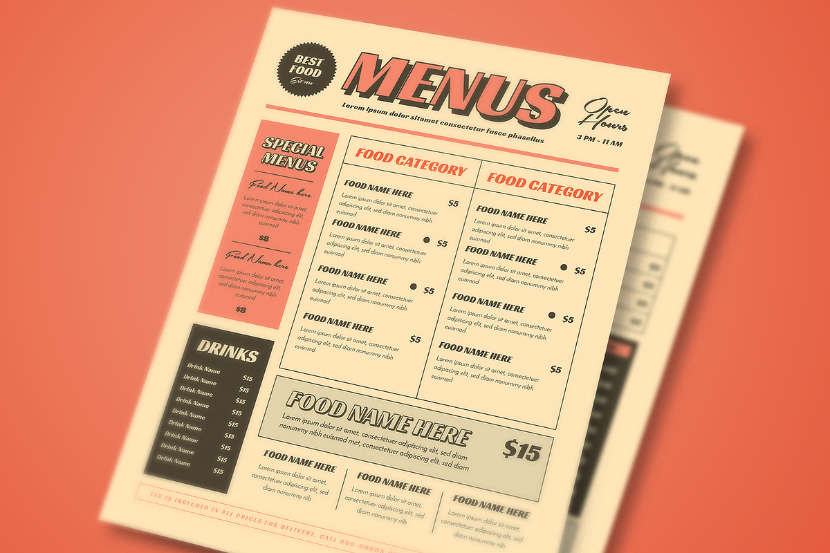 Retro Menus, a Flyer Template by Guuver (Photo 1 of 4)