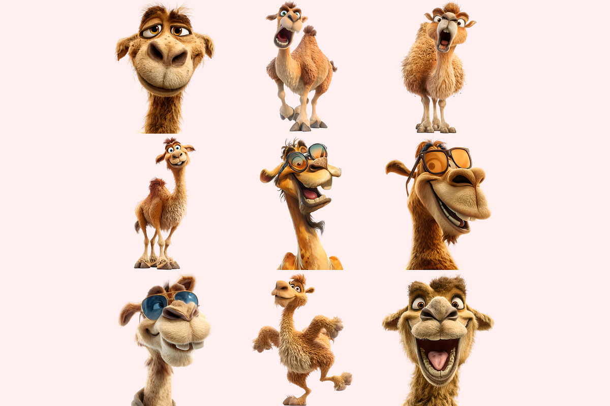Funny Camel Clipart PNG Bundle, a Graphic by M9 Design (Photo 7 of 10)