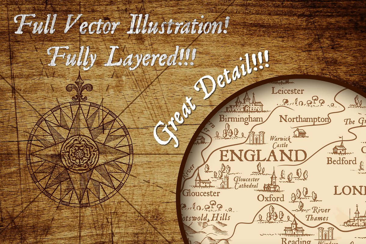 G.Britain & Ireland Illustrated Map, an Illustration by Pingebat (Photo 2 of 4)