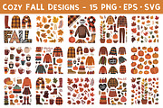 Cozy Fall Set - 15 PNG, EPS, SVG, a Seasonal Illustration by Whimsy Brush Studio (Thumbnail 1 of 9)