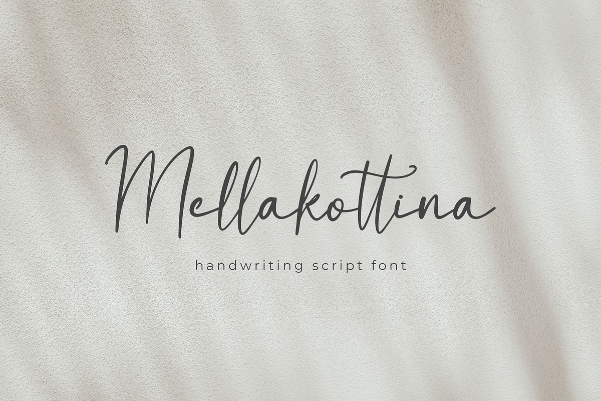 Mellakottina Handwriting Script Font, a Script Font by NTC Graphic (Photo 1 of 9)