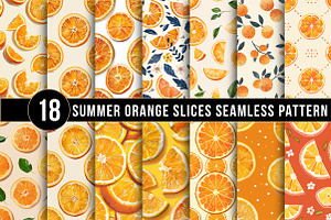 Summer Orange Slices Seamless Patter, an Illustration by DreamArtGraphic