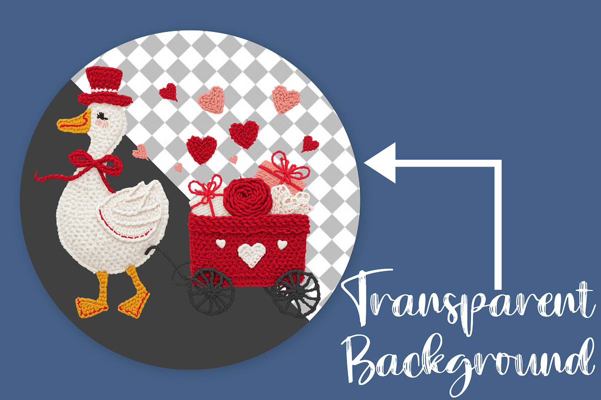 Valentine Goose Yarn PNG, Valentine, an Illustration by Canvas Craft (Photo 2 of 7)
