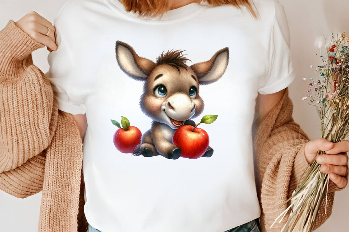 Watercolor Funny Donkey Clipart, an Illustration by Canvas Craft (Photo 6 of 7)