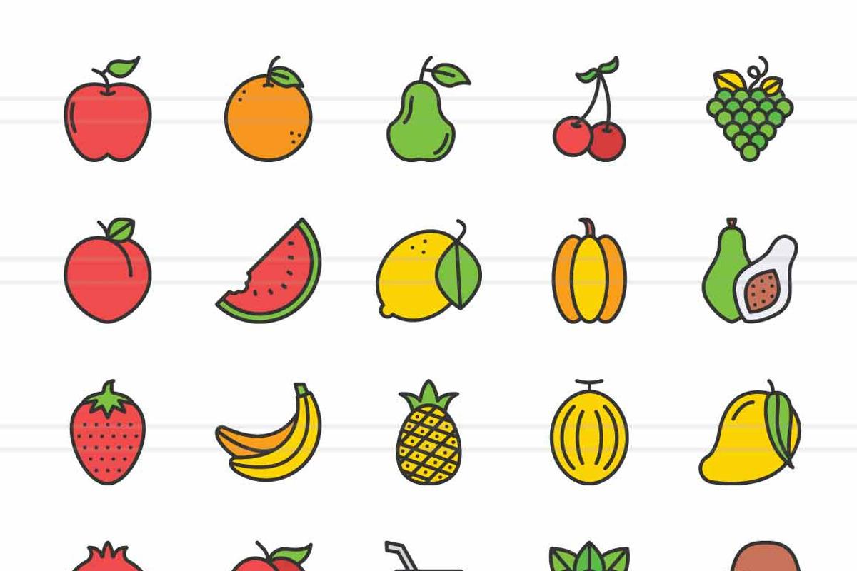 Fruits & Vegetables Filled Line Icon, an Icon by IconBunny (Photo 2 of 2)