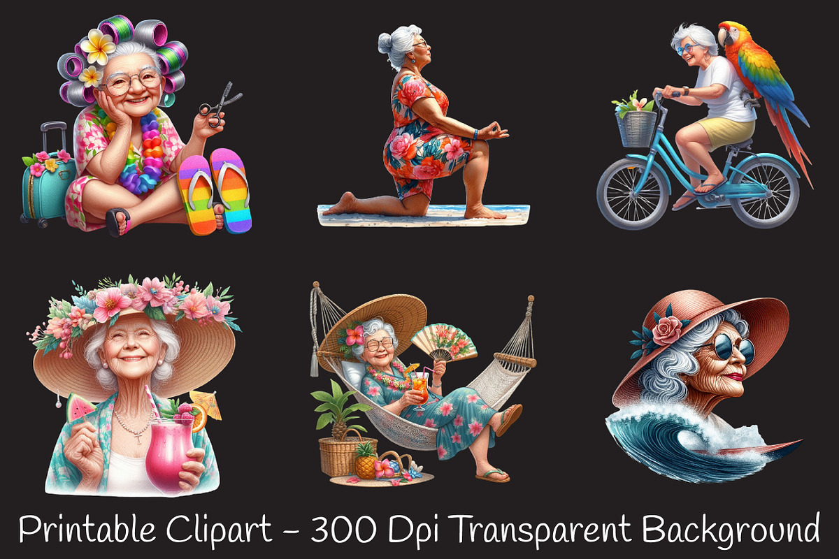 Hawaiian Grandma Funny Summer Png, an Illustration by RobertsArt (Photo 5 of 7)