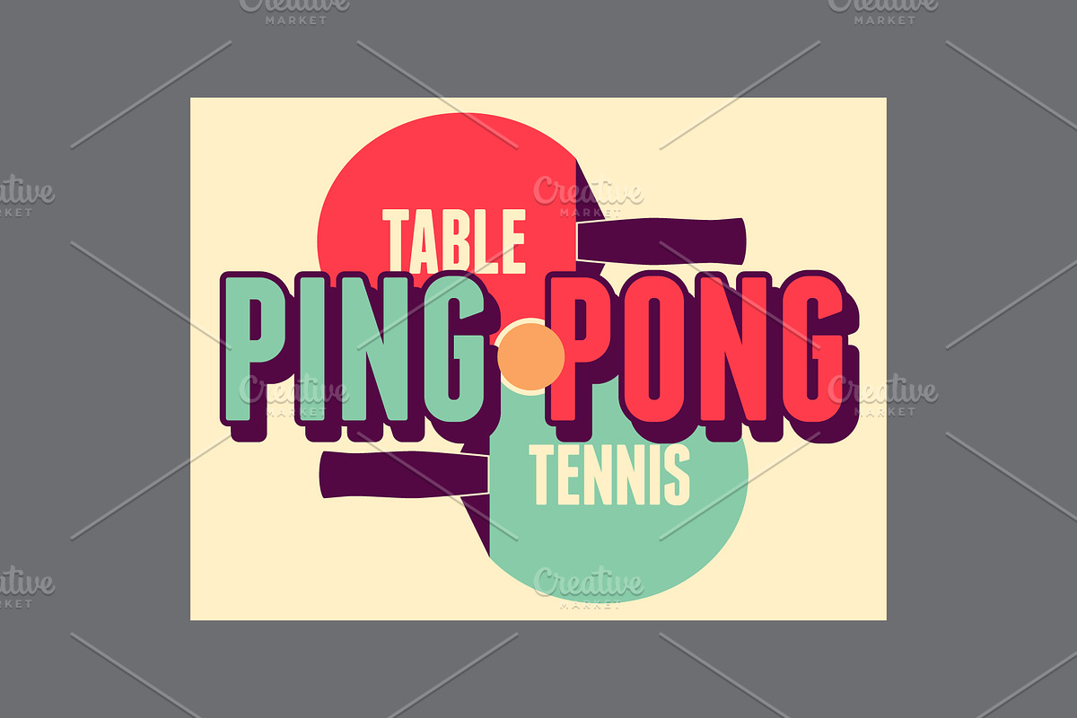 Ping Pong table tennis vector set., a Sport Illustration by PoPaShop (Photo 8 of 10)