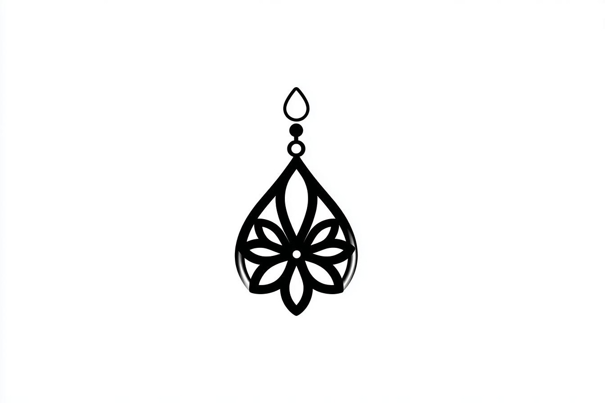 Elegant Jhumka Earrings Silhouette B, a Graphic by balal (Photo 12 of 13)