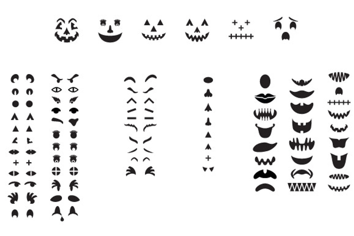 Jack-O-Lantern Pumpkin Faces Vectors, a Graphic by Design Panoply (Photo 2 of 3)