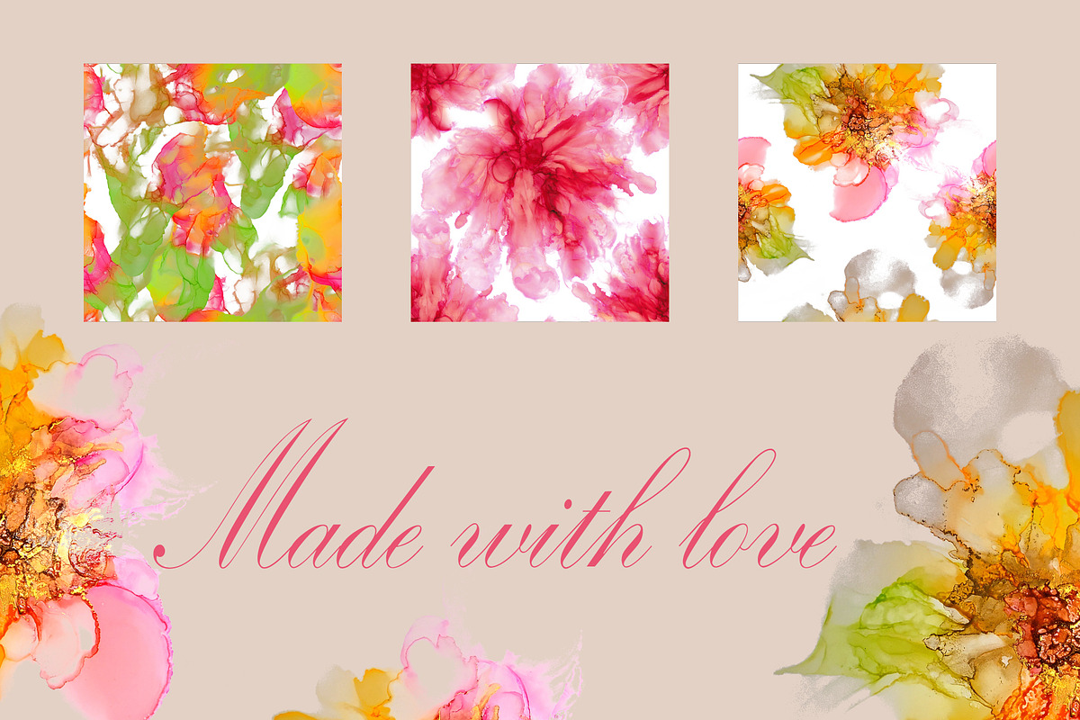 Flowers fluid art set., a Pattern Graphic by Digital illustration shop (Photo 11 of 11)