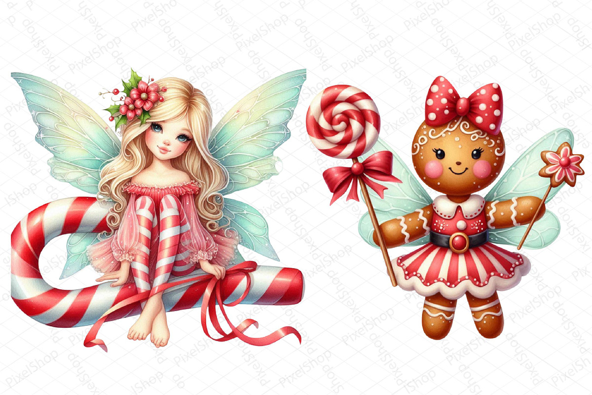 Fantasy Christmas Fairy Clipart Bund, an Illustration by DreamPrint404 (Photo 4 of 4)