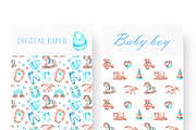 Baby boy watercolor set. Birthday., an Illustration by SabinaWatercolorArt (Thumbnail 6 of 15)
