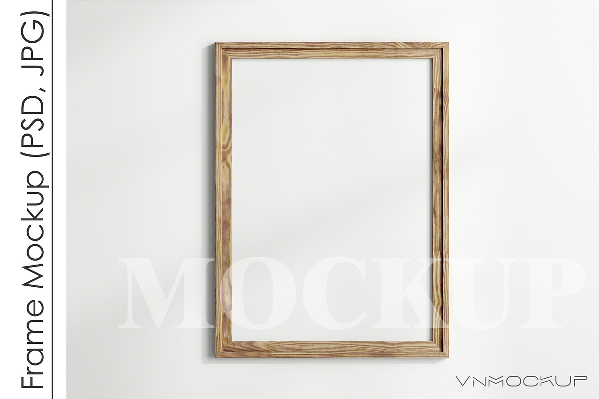 Wooden Frame Mockup PSD JPG, a Print Template by VNmockup (Photo 1 of 5)