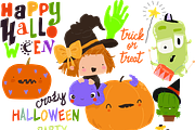 Cartoon Set WithHalloween Elements, a Seasonal Illustration by Maria Starus (Thumbnail 2 of 3)