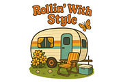 Rollin’ With Style Camper Wall Art, a Background Graphic by LaseredNinja (Thumbnail 1 of 7)