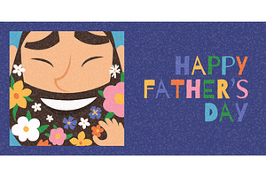 Happy Fathers Day banner, a Person Illustration by Andrey Yaroslavtsev