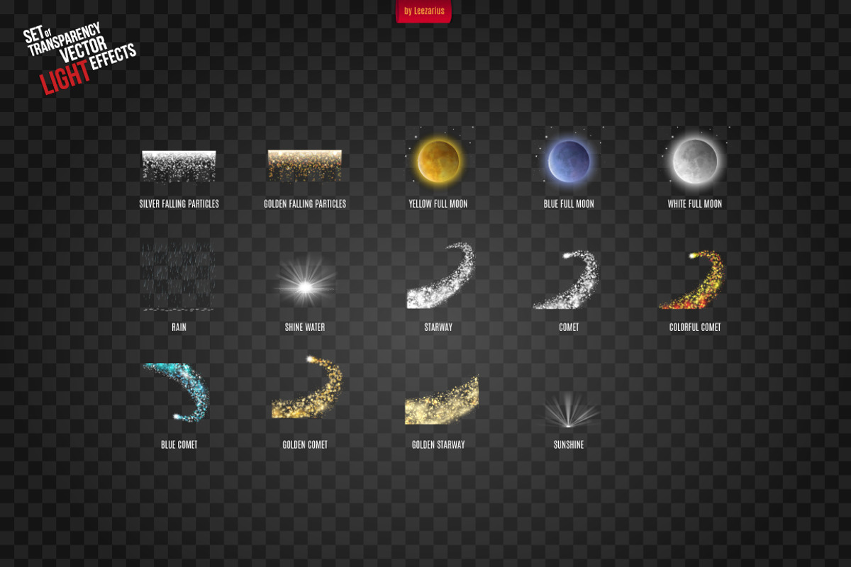 Set of transparency vector effects, an Object Graphic by leezarius (Photo 3 of 36)