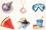 Summer Beach Fun Clipart Set, an Illustration by Libby Wishes (Thumbnail 4 of 6)