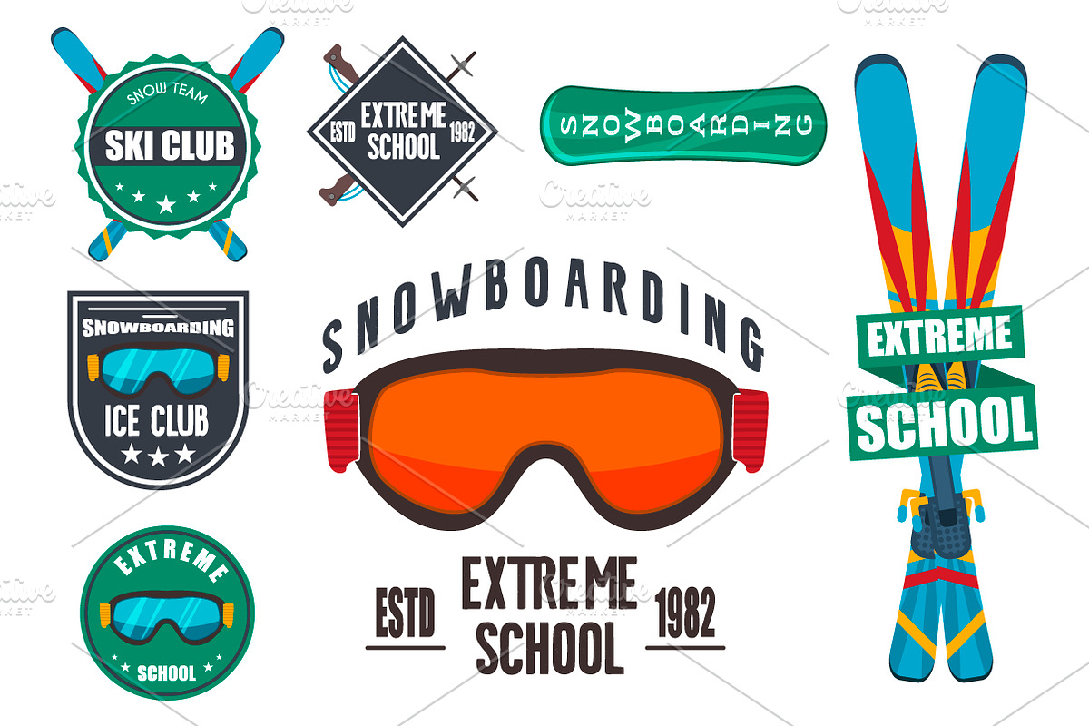 Ski Winter Sports Logo, an Illustration by Iryna Danyliuk (Photo 7 of 8)