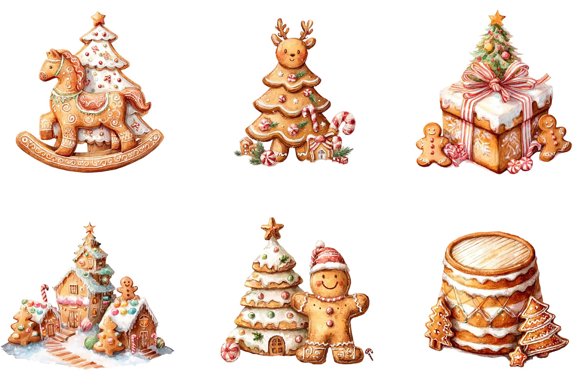 Whimsical Christmas Tree Clipart, an Illustration by DreamArtGraphic (Photo 3 of 5)