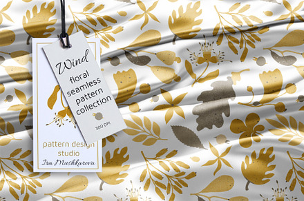 Wind. Botanical seamless pattern