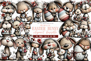 Whimsical Easter Bunny Clipart, an Illustration by DreamArtGraphic (Thumbnail 1 of 4)
