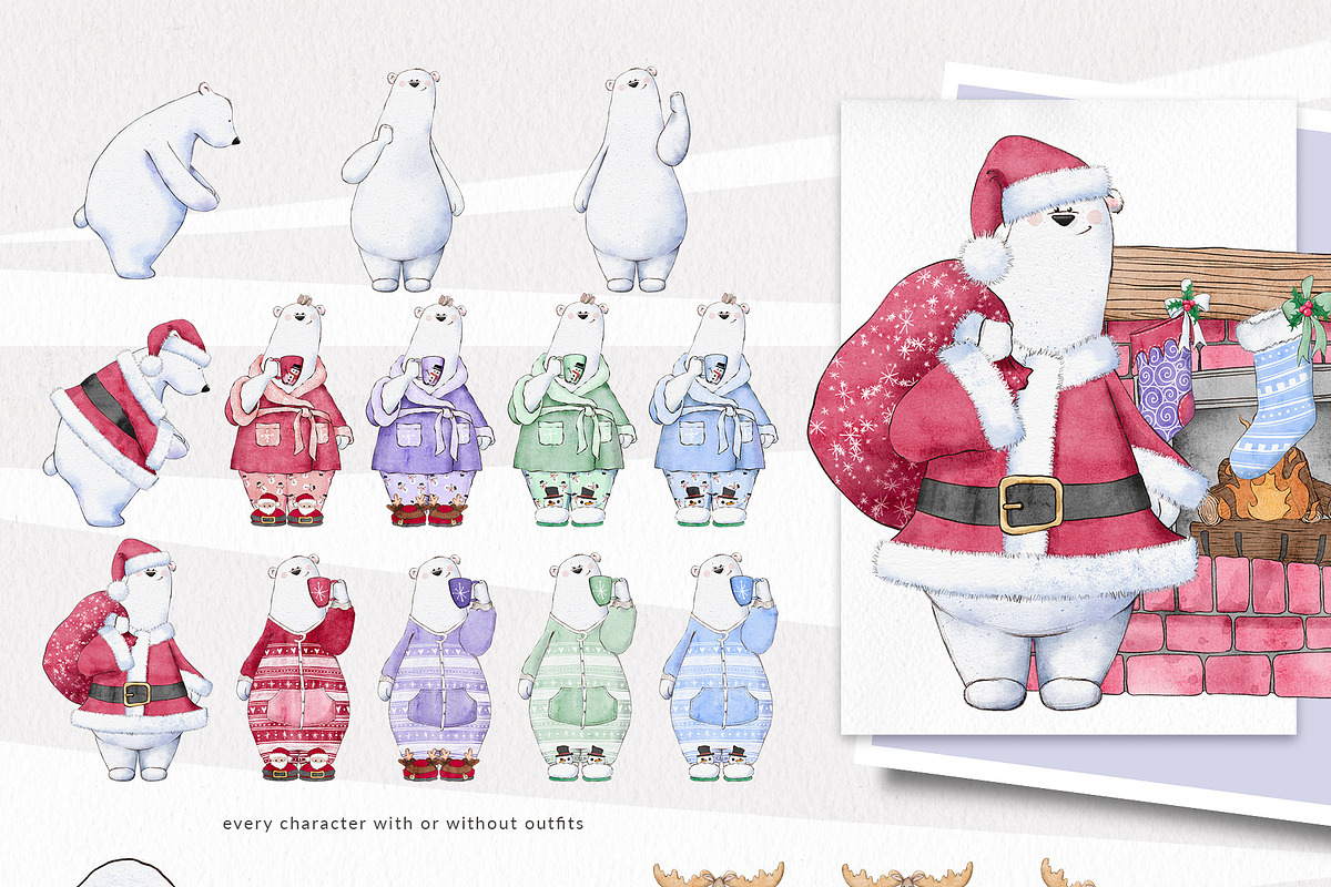 Cute Christmas Characters, a Seasonal Illustration by Pretty Little Lines (Photo 11 of 16)