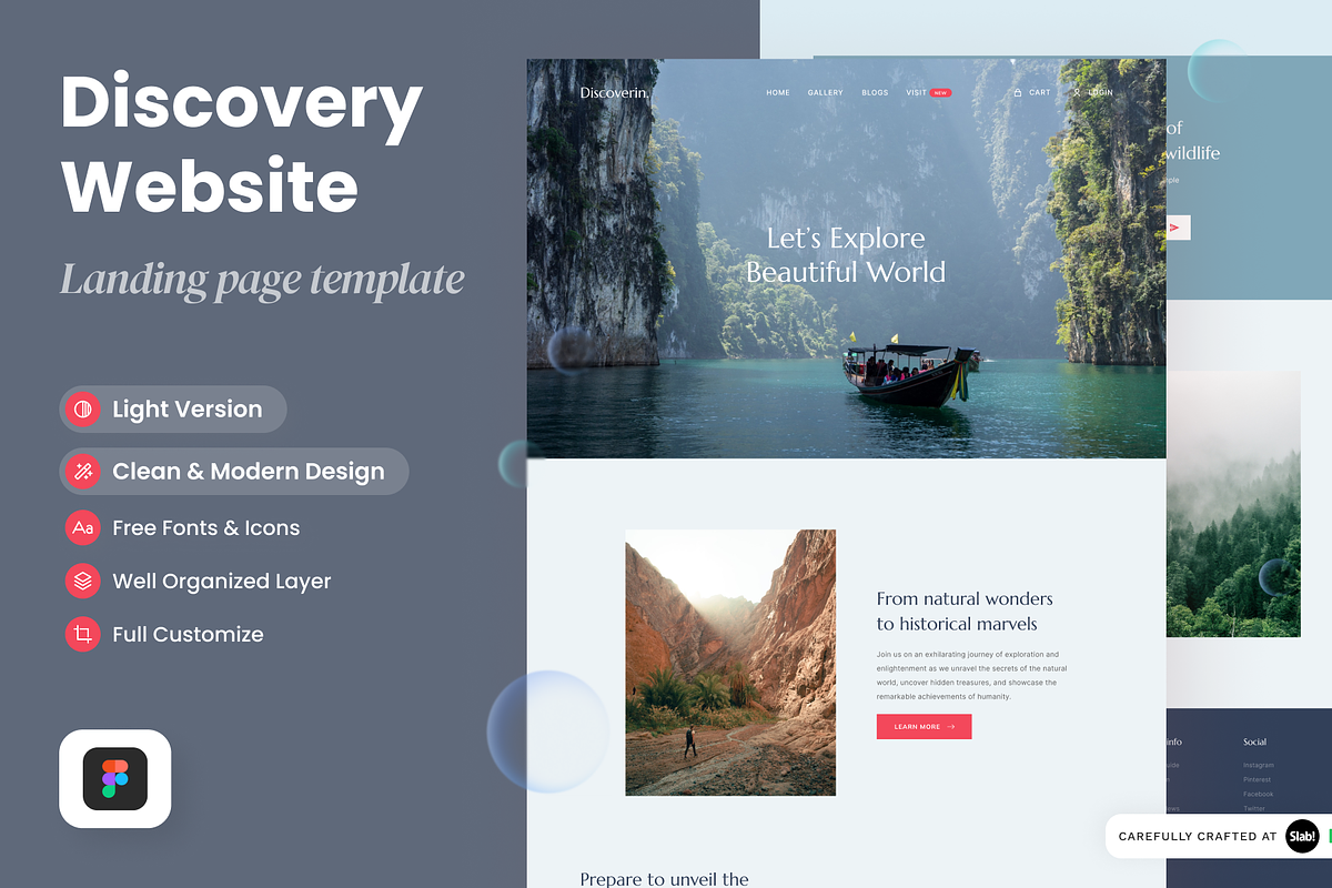 Discoverin - Discover World Website, a Landing Page Template by SLAB! Design (Photo 1 of 4)