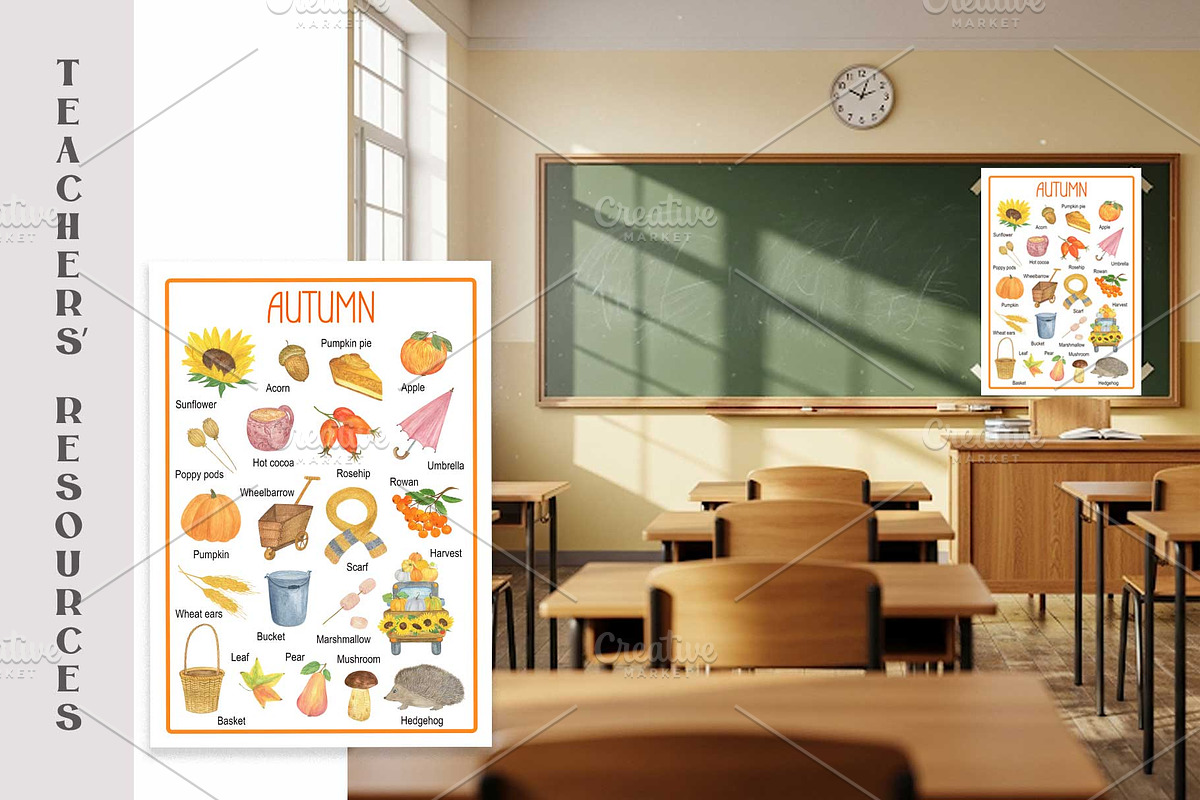 Autumn/Fall Educational Poster, an Education Illustration by Contes_de_fée (Photo 3 of 3)