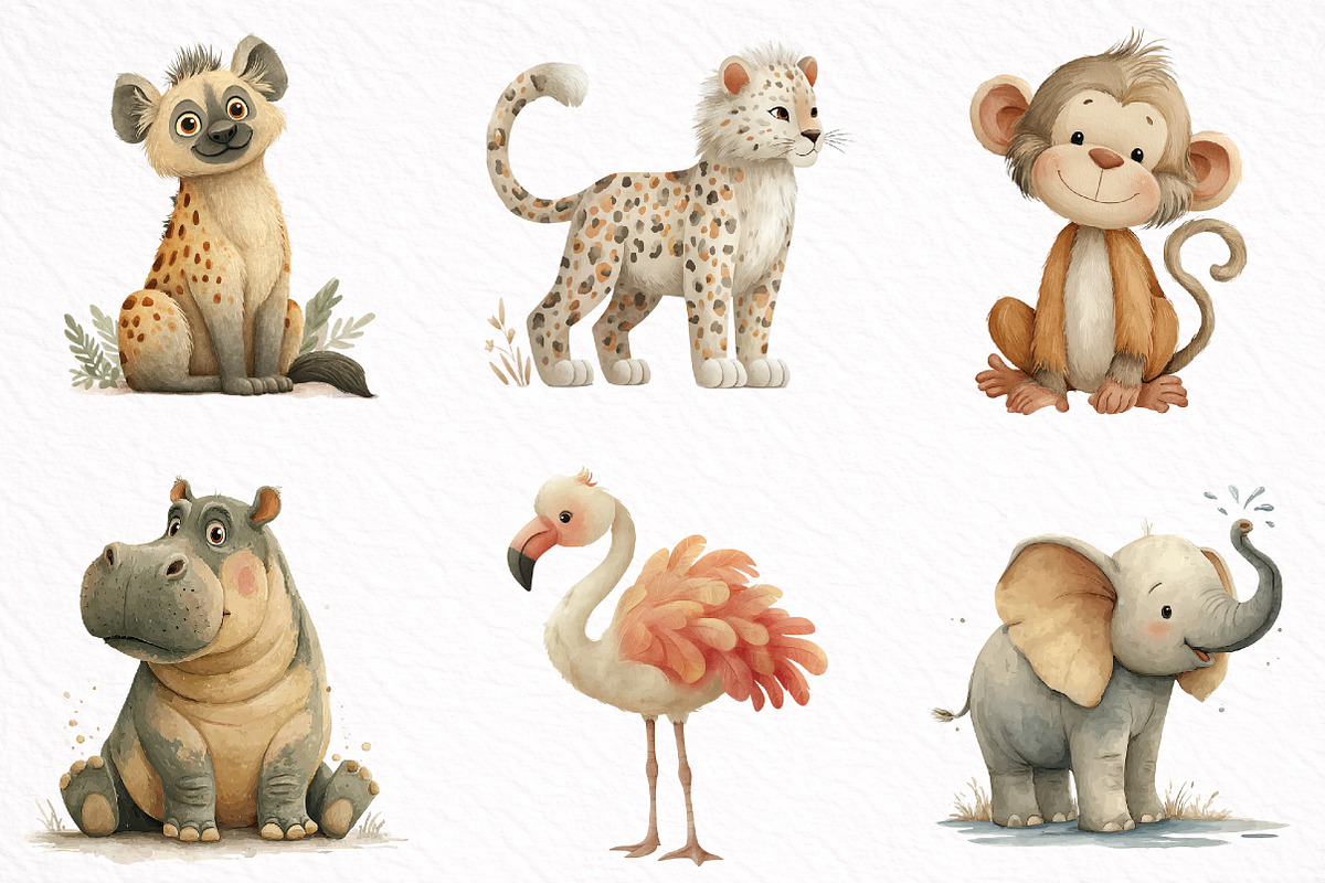 Safari Baby Animals Clipart, an Illustration by DreamArtGraphic (Photo 2 of 8)