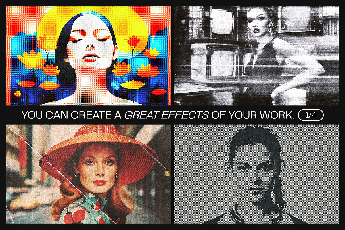 12 Photo Effect Templates, a Layer Style Add-On by iDoodle Studio