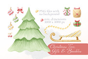 Family Christmas Watercolors Cartoon, a Seasonal Illustration by Elena Malgina Clipart (Thumbnail 4 of 20)