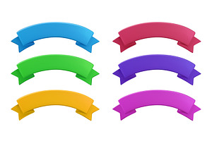Colorful 3D ribbon banners. Blank, an Object Illustration by winwin.art