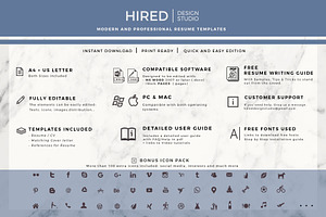 Creative CV Resume Template Icons